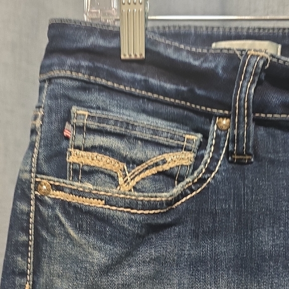 Vigoss Women's Slim Boot Cut Jeans in Faded Distressed Blue Size 14 - Picture 5 of 14